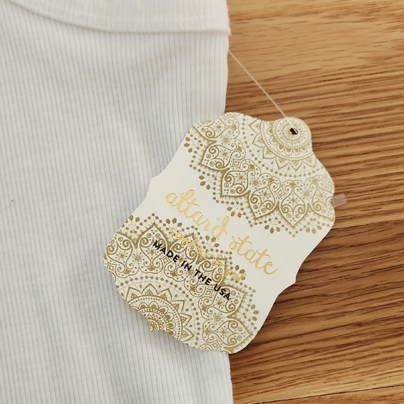 Altar'd State Cream Ribbed Tee - Picture 2 of 6